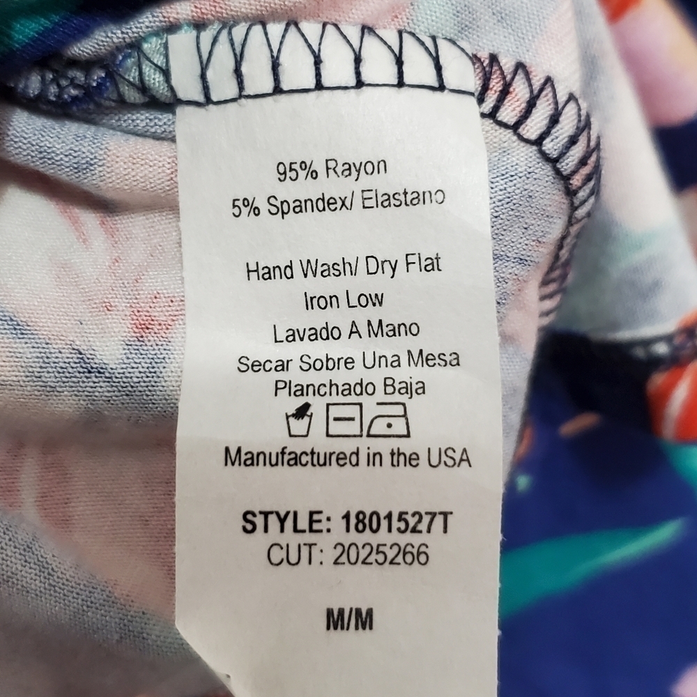 SALE 4/$30 Chris & Carol Blue Floral Peplum Blouse - Picture 8 of 8